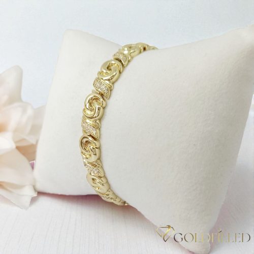 Goldfilled Antiallergén Karkötő 17 cm/9mm 14K színű