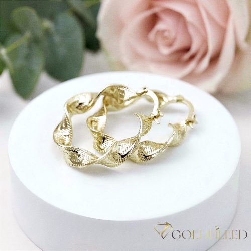Goldfilled Antiallergén  Karika Fülbevaló 30mm 14K szín