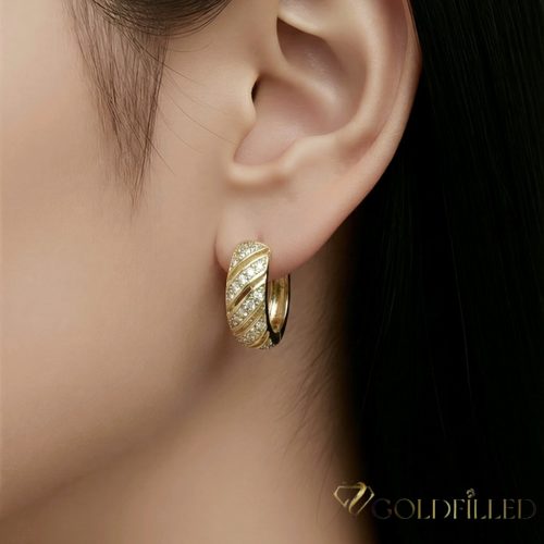 Goldfilled Antiallergén Fülbevaló 18mm 14K szín