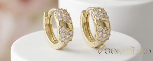 Goldfilled Antiallergén Fülbevaló 14mm 14K szín 