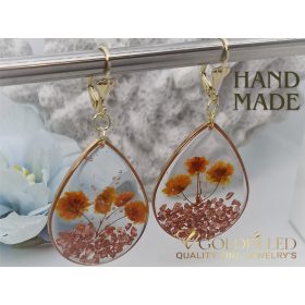   Kézzel Készült Antiallergén Lógós Fülbevaló 60mm 14K Szín	