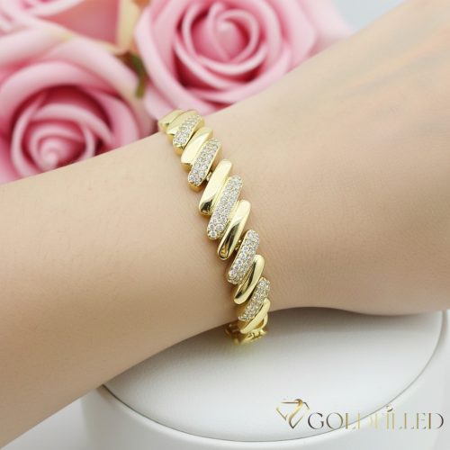 Goldfilled Antiallergén Karkötő 19 cm/10mm 14K színű