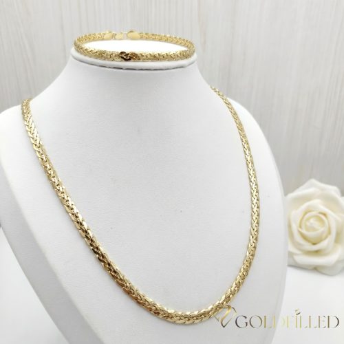 Goldfilled Antiallergén Nyaklánc 50cm/4,5mm + Karkötő 20cm  14K szín