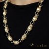 Goldfilled Antiallergén Luxus Barakka Nyaklánc 70cm Hosszú és 11mm Széles  (140g)  Szín 14K Multikolor
