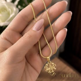   Goldfilled Antiallergén Nyaklánc 45cm / 1mm + Ikrek Medál 14K szín