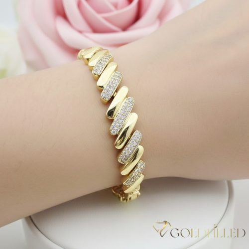 Goldfilled Antiallergén Karkötő 17 cm/10mm 14K színű
