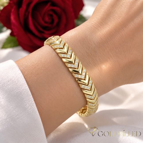 Goldfilled Antiallergén Karkötő 17 cm/9mm 14K színű