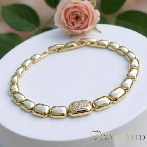 Goldfilled Antiallergén Karkötő 19 cm/9mm 14K színű
