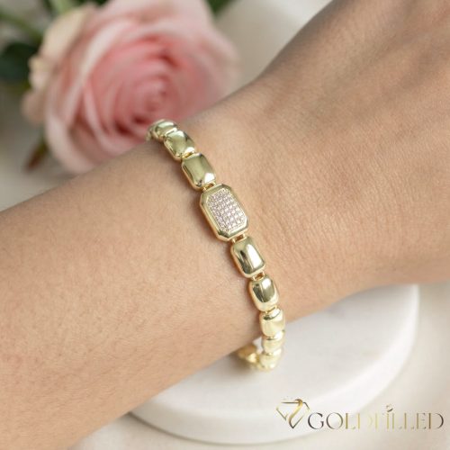 Goldfilled Antiallergén Karkötő 19 cm/9mm 14K színű