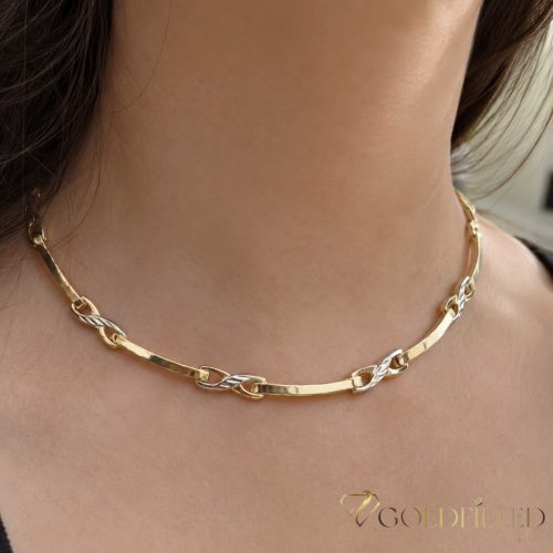 Goldfilled Antiallergén Exkluzív Nyakék Több Féle Méretben 6 mm Széles 14K Szín Multicolor 