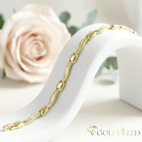 Goldfilled Antiallergén Karkötő 17 cm/7mm 14K színű
