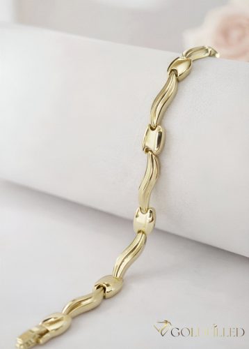 Goldfilled Antiallergén Karkötő 17 cm/7mm 14K színű