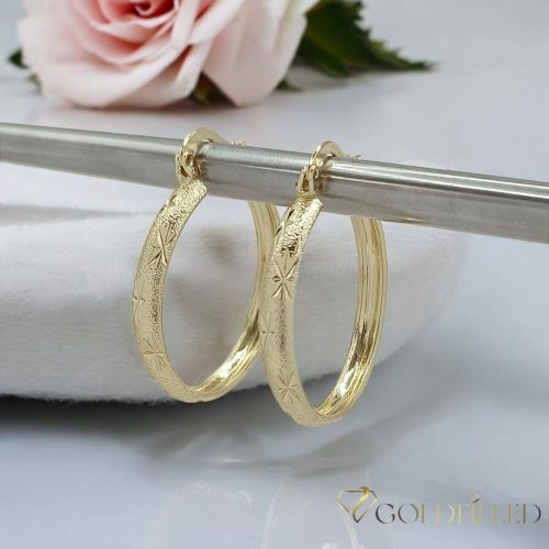 Goldfilled Antiallergén  Karika Fülbevaló 30mm 14K szín