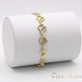 Goldfilled Antiallergén Karkötő 19 cm/10mm 14K színű