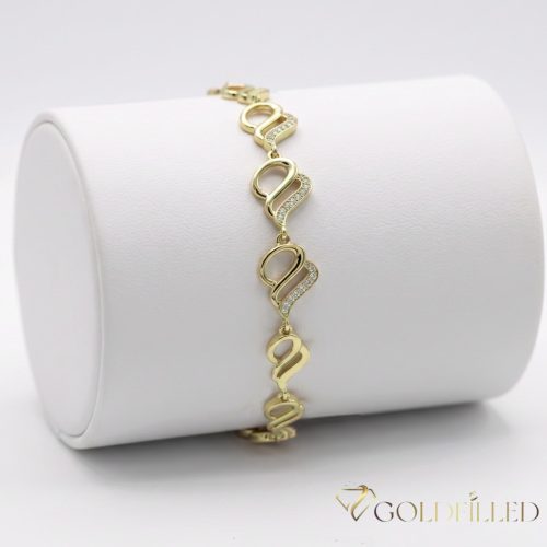 Goldfilled Antiallergén Karkötő 19 cm/10mm 14K színű