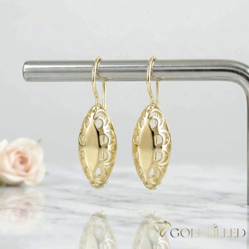 Goldfilled Antiallergén Fülbevaló 38mm 14K szín	