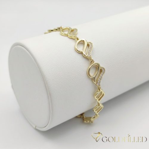 Goldfilled Antiallergén Karkötő 17 cm/10mm 14K színű