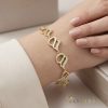 Goldfilled Antiallergén Karkötő 17 cm/10mm 14K színű