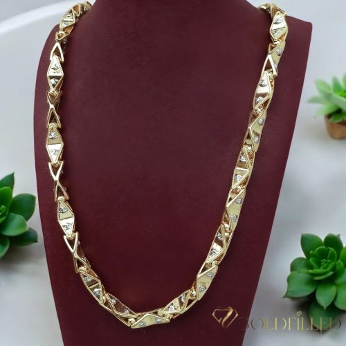 Goldfilled Antiallergén Luxus Barakka Nyaklánc 70cm Hosszú és 11mm Széles  (150g)  Szín 14K Multikolor
