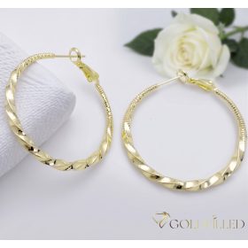 Goldfilled Antiallergén Karika Fülbevaló 40mm 14K szín	