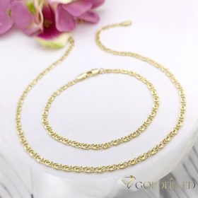  Goldfilled Antiallergén Nyaklánc  50cm /3,2mm+ Karkötő 19cm 14K Szín