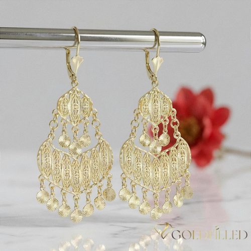 Goldfilled Antiallergén Fülbevaló 78mm 14K szín	