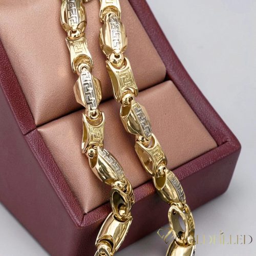 Goldfilled Antiallergén Luxus Barakka Nyaklánc 70cm Hosszú és 8-9mm Széles  (100g ! )  Szín 14K Multikolor