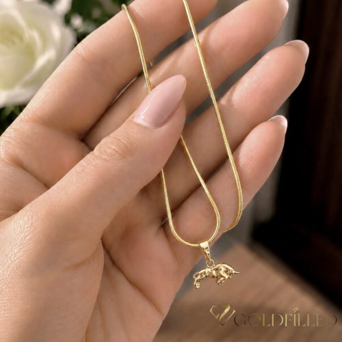Goldfilled antiallergén nyaklánc 45cm / 1mm + Bika medál 14K szín