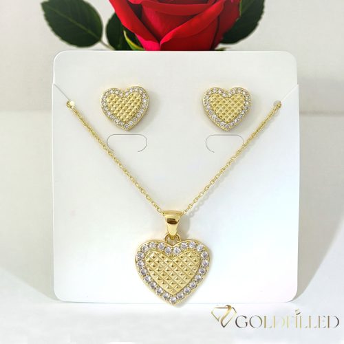 Goldfilled Nyaklánc 45cm/1mm+Medál+Fülbevaló 14K Szín