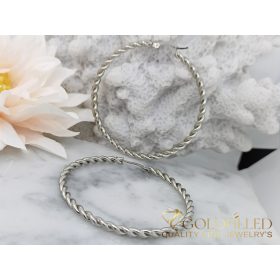 Goldfilled Antiallergén Csavart Karika Fülbevaló 53mm	