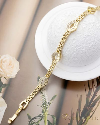 Goldfilled Antiallergén Karkötő 19cm/4-8mm 14K színű