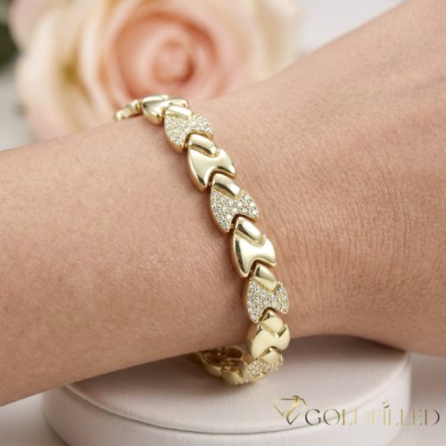 Goldfilled Antiallergén Karkötő 19cm/8mm 14K színű