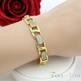 Goldfilled Antiallergén Karkötő 17 cm/9mm 14K színű