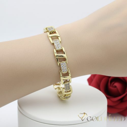 Goldfilled Antiallergén Karkötő 17 cm/9mm 14K színű