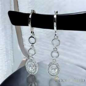 Goldfilled Antiallergén Fülbevaló 38mm Ródium Szín	