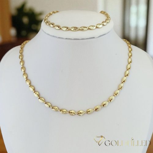 Goldfilled Antiallergén Nyaklánc  50cm /4mm+ Karkötő 19cm 14K Szín