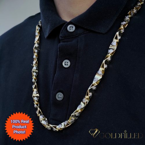 Goldfilled Antiallergén Luxus Barakka Nyaklánc 70cm Hosszú és 11mm Széles  (170g ! )  Szín 14K Multikolor