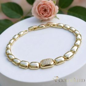 Goldfilled Antiallergén Karkötő 17 cm/9mm 14K színű