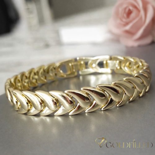 Goldfilled Antiallergén Karkötő 17 cm/10mm 14K színű