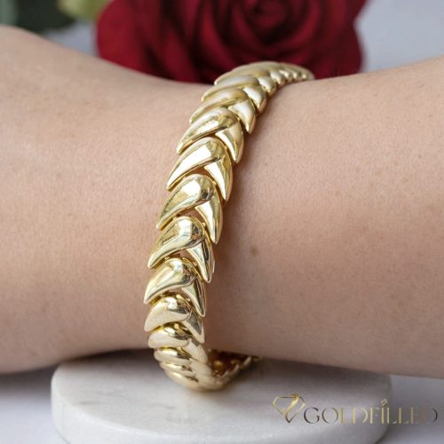 Goldfilled Antiallergén Karkötő 17 cm/10mm 14K színű
