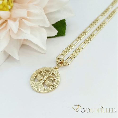 Goldfilled antiallergén nyaklánc 50cm / 4mm + Mérleg medál 14K szín