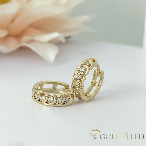 Goldfilled Antiallergén Fülbevaló 14mm 14K szín Multicolor 