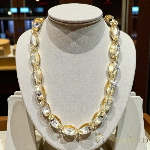 Goldfilled Antiallergén Luxus Barakka Nyaklánc 60cm Hosszú és 14mm Széles  (100g)  Szín 14K Multikolor