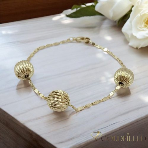 Goldfilled Antiallergén Karkötő 18cm/2-8mm 14K színű