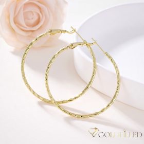 Goldfilled Antiallergén Karika Fülbevaló 40mm 14K szín	