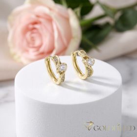 Goldfilled Antiallergén Fülbevaló 13mm 14K szín	