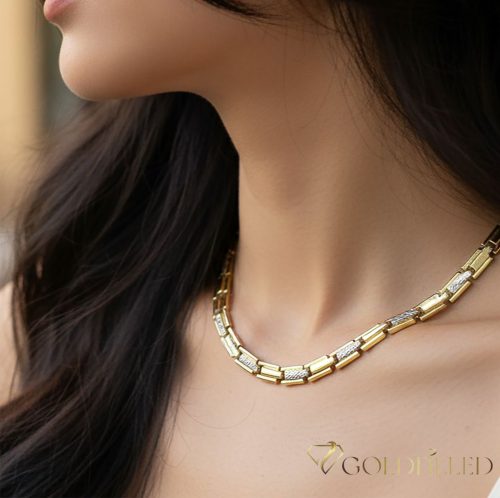 Goldfilled Antiallergén Exkluzív Nyakék Több Féle Méretben 7 mm Széles 14K Szín Multicolor 