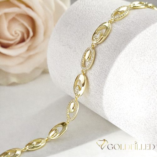 Goldfilled Antiallergén Karkötő 17 cm/7mm 14K színű
