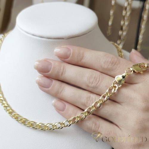 Goldfilled Antiallergén Luxury Nyaklánc 45cm Hosszú és 6mm Széles  Szín  14K