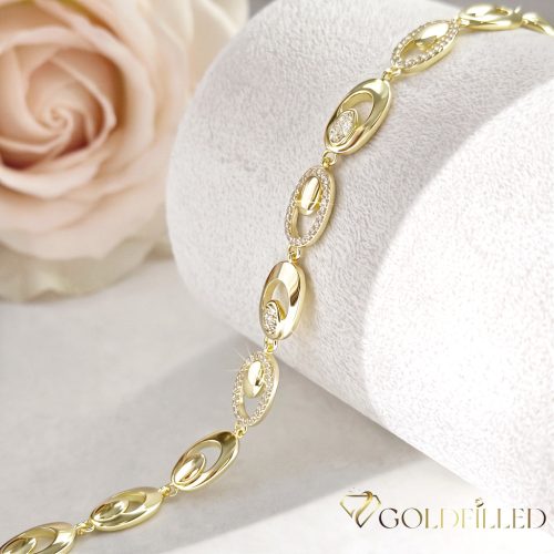 Goldfilled Antiallergén Karkötő 17 cm/7mm 14K színű